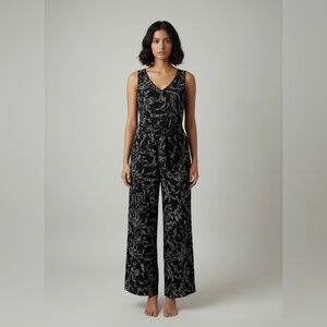 Calvin Klein Black and White Floral Jumpsuit